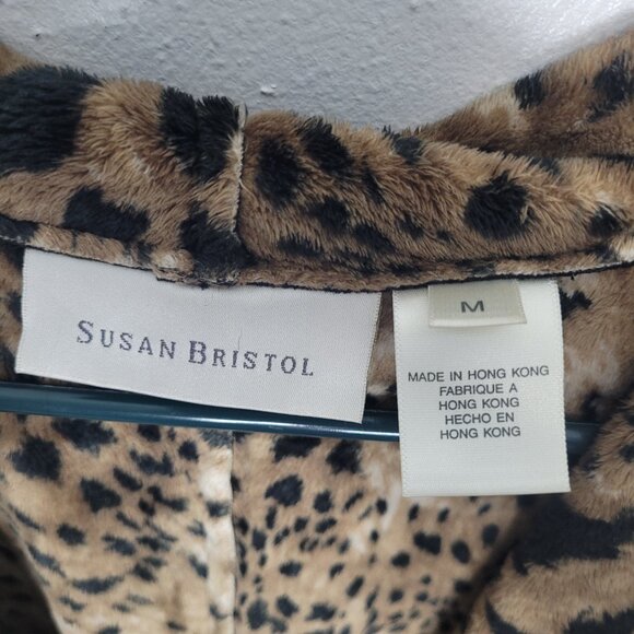 Vintage y2k black brown animal print quirky grunge chic clasp front jacket med - Picture 4 of 8